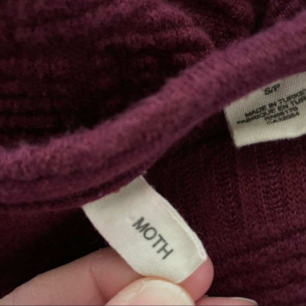 Anthropologie Moth Textured Zippered Sweater Sweatshirt - Picture 2 of 5